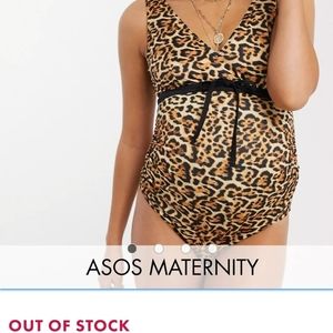 Asos Leoapard one-piece Maternity Swimsuit NWT